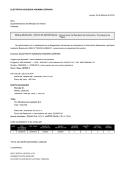 ELECTROVIA SOCIEDAD ANONIMA CERRADA jueves, 04