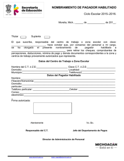 NOMBRAMIENTO DE PAGADOR HABILITADO