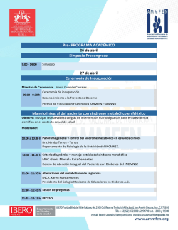 Pre- PROGRAMA ACAD&Eacute;MICO 26 de abril Simposio