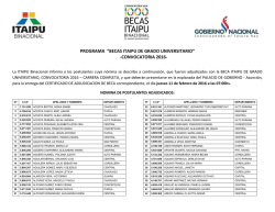 programa &ldquo;becas itaipu de grado universitario&rdquo; -convocatoria