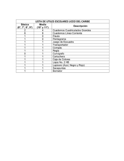 LISTA DE UTILES ESCOLARES LICEO DEL CARIBE