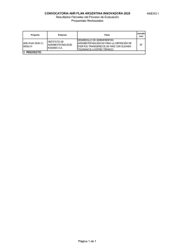 CONVOCATORIA ANR PLAN ARGENTINA INNOVADORA 2020