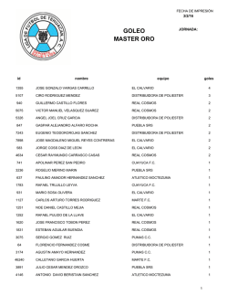 GOLEO MASTER ORO - liga de futbol de tehuacan ac