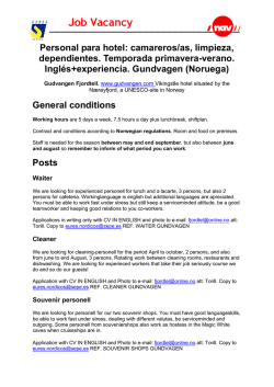 Job Vacancy Personal para hotel: camareros/as, limpieza