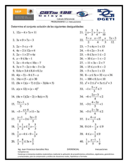 Ing. Juan Francisco Gonz&aacute;lez Rico DIFERENCIAL Inecuaciones