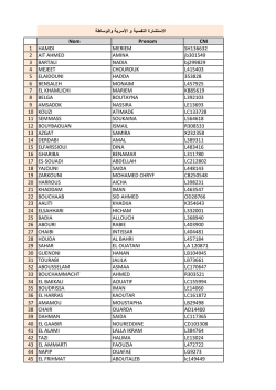 واﻟوﺳﺎطﺔ اﻷﺳرﯾﺔ و اﻟﻧﻔﺳﯾﺔ اﻻﺳﺗﺷﺎرة Nom Prenom CNI 1 HAMDI MERIEM