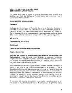 1 LEY 1755 DE 30 DE JUNIO DE 2015 CONGRESO DE LA