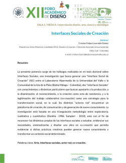 Interfaces Sociales de Creaci&oacute;n