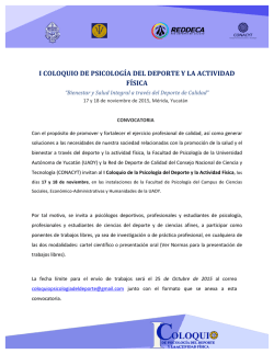 I COLOQUIO DE PSICOLOG&Iacute;A DEL DEPORTE Y LA
