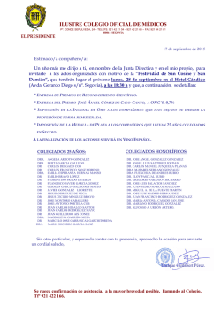 Invitacion Actos San Cosme y San Damian