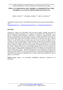 un programa que aborda la problem&aacute;tica del ingreso a la facultad