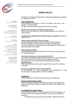 Memoria Actividades CCEV 2015 - Cap&iacute;tulo Cirug&iacute;a Endovascular