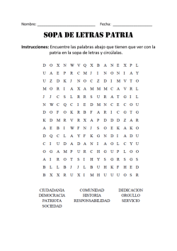 SOPA DE LETRAS PATRIA