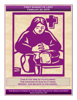 FIRST SUNDAY OF LENT February 22, 2015