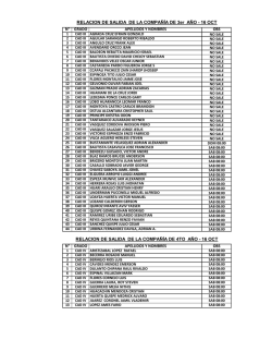 RELACION DE SALIDA DE LA COMPA&Ntilde;&Iacute;A DE 4TO A&Ntilde;O