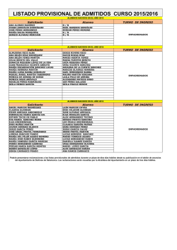 lista provisional de admitidos - Ayuntamiento de Do&ntilde;inos de