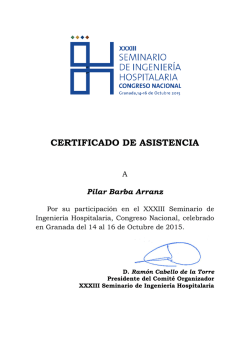 Barba Arranz, Pilar - Seminario de Ingenier&iacute;a Hospitalaria