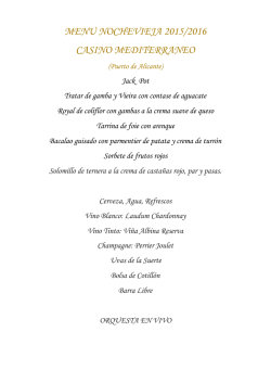 MENU NOCHEVIEJA 2015/2016 CASINO MEDITERRANEO