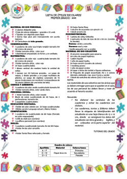 NOTA: Los materiales de uso colectivo son los &uacute;nicos que se deben