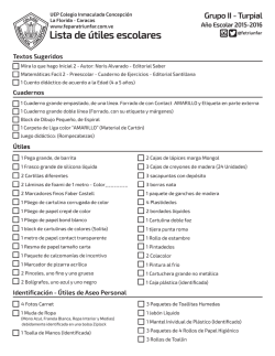 Lista de &uacute;tiles escolares Grupo II