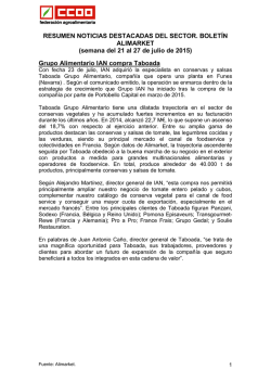 RESUMEN NOTICIAS DESTACADAS DEL SECTOR