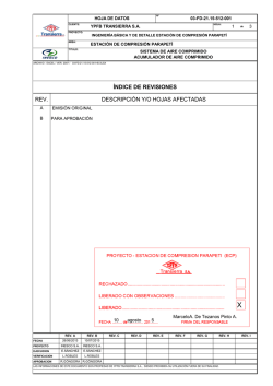 &iacute;ndice de revisiones rev. descripci&oacute;n y/o hojas afectadas