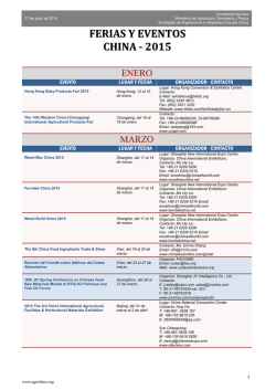 FERIAS Y EVENTOS CHINA - 2015