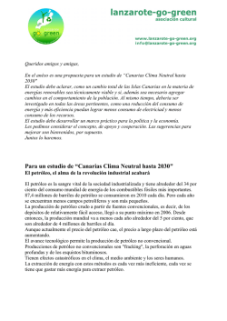 Para un estudio de &ldquo;Canarias Clima Neutral hasta 2030"