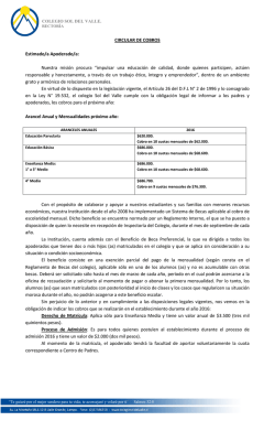 comunicado cobro 2016 - Colegio Sol del Valle