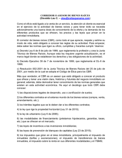 CORREDOR O ASESOR DE BIENES RA&Iacute;CES (Osvaldo Lau C