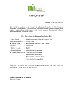 337-Informa inscripci&oacute;n de Eloy Corredores de Bolsa de Productos