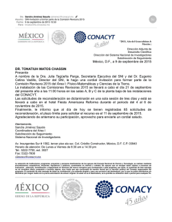 SNIInvitaci&oacute;n a formar parte de la Comisi&oacute;n Revisora 2015
