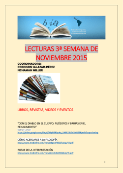Lecturas Tercera Semana de Noviembre 2015