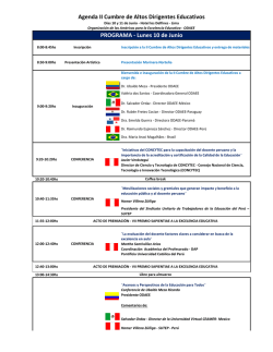 Agenda II Cumbre de Altos Dirigentes Educativos