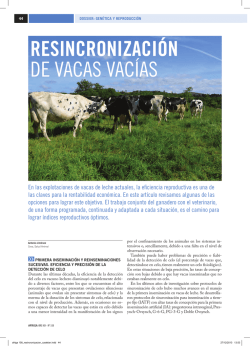 Resincronizaci&oacute;n de vacas vac&iacute;as AFRIGA