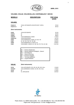 Precios de los instrumentos y arcos Paesold
