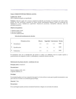 CONJUNTIVITIS BACTERIANA AGUDA Codificaci&oacute;n CIE 10 H10.3