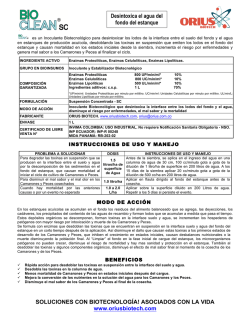 bio clean sc - ficha tecnica