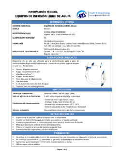 EQUIPOS DE INFUSI&Oacute;N LIBRE DE AGUJA