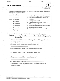 En el vecindario - SPANISH 1 and 2