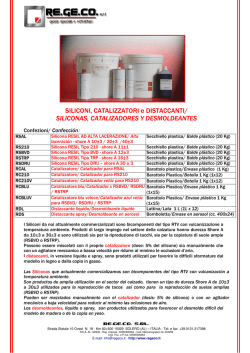SILICONAS, CATALIZADORES Y DESMOLDEANTES