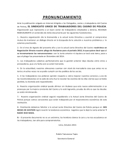PRONUNCIAMIENTO - Casino de Polic&iacute;a