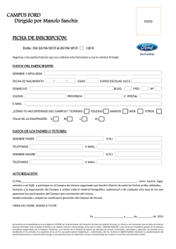 FICHA DE INSCRIPCI&Oacute;N: CAMPUS FORD Dirigido