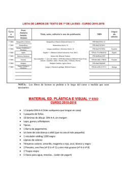 MATERIAL ED. PL&Aacute;STICA E VISUAL 1&ordm; ESO