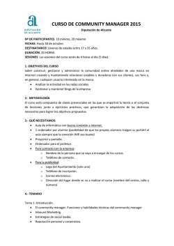 info curso de community manager