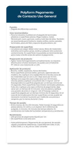 Polyform Pegamento de Contacto Uso General