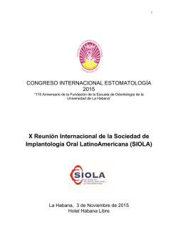 X Reuni&oacute;n de la Sociedad de Implantolog&iacute;a Oral Latinoamericana