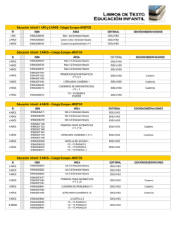 Libros de texto curso 2015/2016 Educaci&oacute;n Infantil y Primaria