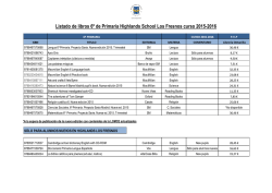 Listado libros 6&ordm; Primaria 2015-2016