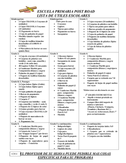 ESCUELA PRIMARIA POST ROAD LISTA DE UTILES ESCOLARES